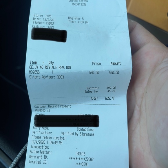 Louis Vuitton Request Receipt